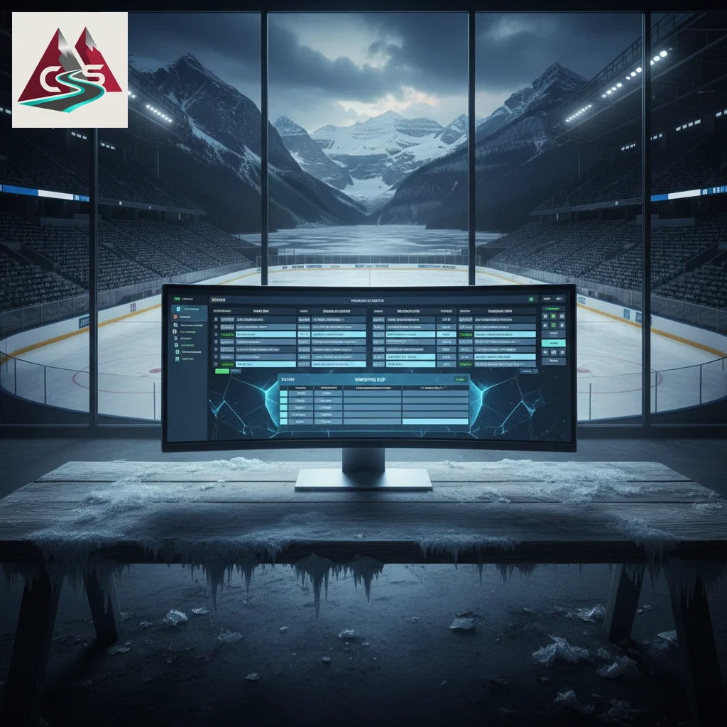 Core Sport desktop interface displaying hockey match odds and active bet slip with cryptocurrency totals.
