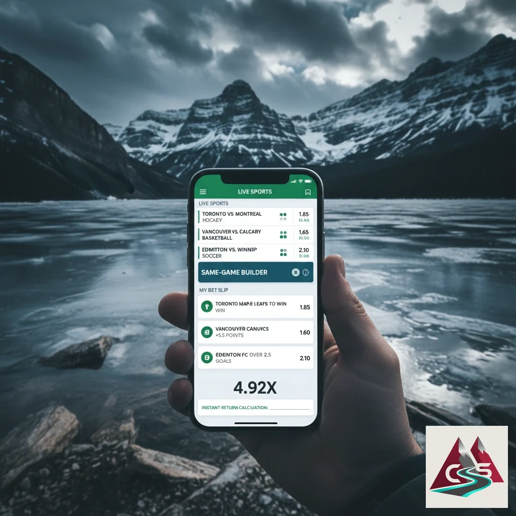 Same-game parlay builder interface for hockey and basketball fixtures.